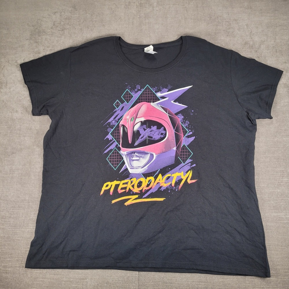 Gildan Power Rangers Pink Ranger Pterodactyl Graphic T-Shirt‎ Ladies 3XL